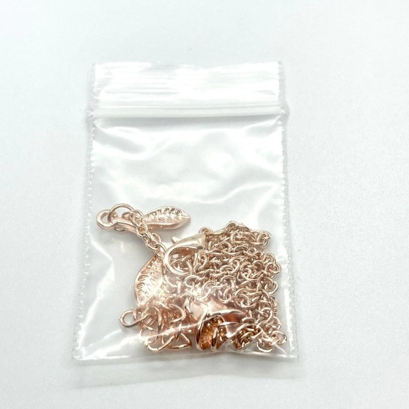 HANGING Rose Stem Rose Gold Necklace - Picture 8 of 8